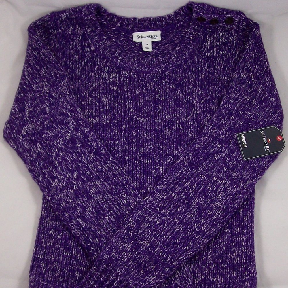 St. John's Bay Vivid Purple Tweed Marled Sweater